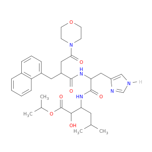 Hexanoic acid,2-hydroxy-3-[[3-(1H-imidazol-5-yl)-2-[[4-(4-morpholinyl)-2-(1-naphthalenylmethyl)-1,4-dioxobutyl]amino]-1-oxopropyl]amino]-5-methyl-,1-methylethyl ester