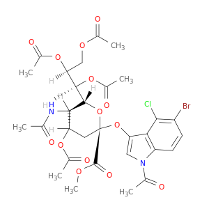 (1S,2S)-1-((2R,3R,4S,6S)-3-乙酰氨基-4-乙酰氧基-6-((1-乙酰基-5-溴-4-氯-1H-吲哚-3-基 )氧基)-6-(甲氧基羰基)四氢-2H-吡喃-2-基)丙烷-1,2,3-三基三乙酸酯