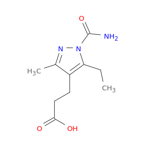 1H-Pyrazole-4-propanoic acid, 1-(aminocarbonyl)-5-ethyl-3-methyl-