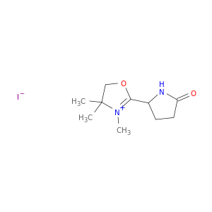 Oxazolium, 4,5-dihydro-3,4,4-trimethyl-2-(5-oxo-2-pyrrolidinyl)-, iodide