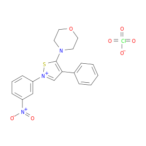 Isothiazolium, 5-(4-morpholinyl)-2-(3-nitrophenyl)-4-phenyl-, perchlorate