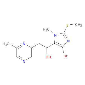 1-(4-Bromo-1-methyl-2-(methylthio)-1H-imidazol-5-yl)-2-(6-methylpyrazin-2-yl)ethanol