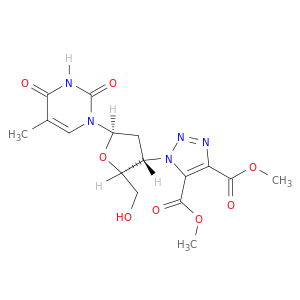 Thymidine,3'-[4,5-bis(methoxycarbonyl)-1H-1,2,3-triazol-1-yl]-3'-deoxy- (9CI)