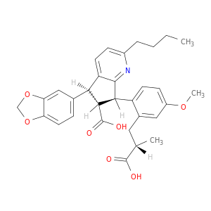 (5s,6r,7r)-5-(1,3-benzodioxol-5-yl)-2-butyl-7-{2-[(2s)-2-carboxypropyl]-4-methoxyphenyl}-6,7-dihydro-5h-cyclopenta[b]pyridine-6-carboxylic acid