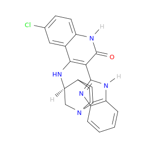 4-[((3S)-1-氮杂双环[2,2,2]辛-3-基)氨基]-3-(1H-苯并咪唑-2-基)-6-氯喹啉-2(1H)-酮