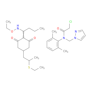 2-chloro-N-(2,6-dimethylphenyl)-N-(pyrazol-1-ylmethyl)acetamide; 2-[1-(ethoxyamino)butylidene]-5-(2-ethylsulfanylpropyl)cyclohexane-1,3-dione