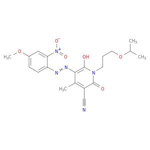 3-Pyridinecarbonitrile,1,2-dihydro-6-hydroxy-5-[(4-methoxy-2-nitrophenyl)azo]-4-methyl-1-[3-(1-methylethoxy)propyl]-2-oxo-