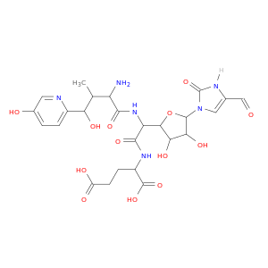 L-Glutamic acid,(3S,4S)-4-(5-hydroxy-2-pyridinyl)-3-methyl-L-homoseryl-(6R)-2-amino-3,6-anhydro-2-deoxy-6-C-(4-formyl-2,3-dihydro-2-oxo-1H-imidazol-1-yl)-L-allonoyl-