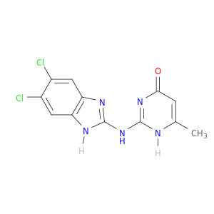 2-[(5,6-dichloro-1H-benzoimidazol-2-yl)amino]-6-methyl-1H-pyrimidin-4-one