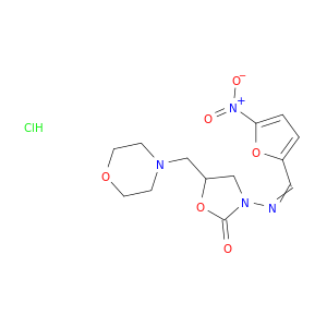2-oxazolidinone, 5-(4-morpholinylmethyl)-3-[[(5-nitro-2-furanyl)methylene]amino]-, hydrochloride(1:1)