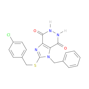 1H-Imidazo[4,5-d]pyridazine-4,7-dione,2-[[(4-chlorophenyl)methyl]thio]-5,6-dihydro-1-(phenylmethyl)-