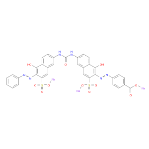 苯甲酸,4-[2-[1-羟基-6-[[[5-羟基-6-(2-苯基-6-(2-苯基)-7-磺酰-2-萘基]氨基]氨基]-3-磺基-2-萘基]二亚苯基]-,钠盐(1：3)