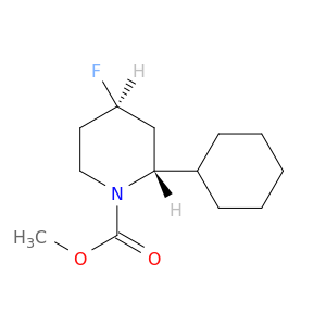 1-Piperidinecarboxylic acid, 2-cyclohexyl-4-fluoro-, methyl ester, trans-