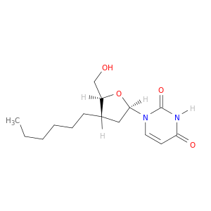 Uridine, 2',3'-dideoxy-3'-hexyl-