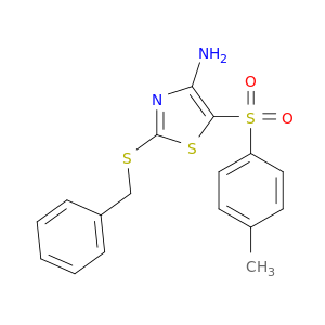 4-Thiazolamine,5-[(4-methylphenyl)sulfonyl]-2-[(phenylmethyl)thio]-