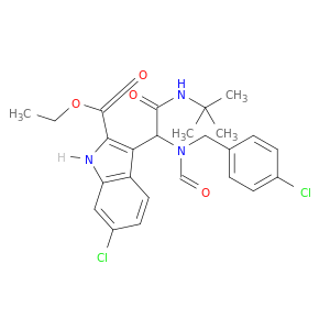 3-(2-(叔丁基氨基)-1-(N-(4-氯苄基)甲酰胺基)-2-氧代乙基)-6-氯-1H-吲哚-2-羧酸乙酯
