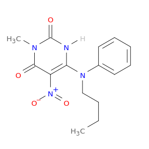 2,4(1H,3H)-Pyrimidinedione, 6-(butylphenylamino)-3-methyl-5-nitro-