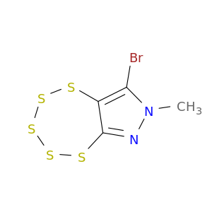 7H-1,2,3,4,5-Pentathiepino[6,7-c]pyrazole, 8-bromo-7-methyl-
