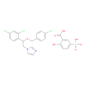 1-[2-[(4-chlorophenyl)methoxy]-2-(2,4-dichlorophenyl)ethyl]imidazole; 2-hydroxy-5-sulfo-benzoic acid