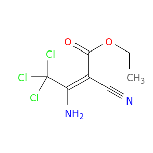 2-Butenoic acid, 3-amino-4,4,4-trichloro-2-cyano-, ethyl ester, (E)-