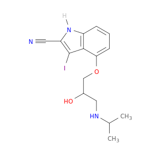 1H-Indole-2-carbonitrile,4-[2-hydroxy-3-[(1-methylethyl)amino]propoxy]-3-iodo-