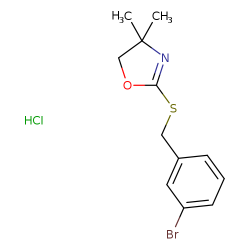 Oxazole,2-[[(3-bromophenyl)methyl]thio]-4,5-dihydro-4,4-dimethyl-, hydrochloride (1:1)