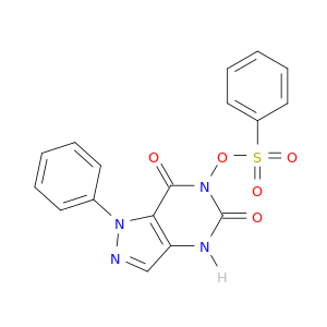1H-Pyrazolo[4,3-d]pyrimidine-5,7(4H,6H)-dione,1-phenyl-6-[(phenylsulfonyl)oxy]-