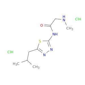 乙酰胺,2-(甲基氨基)-N-[5-(2-甲基丙基)-1,3,4-噻唑-2-基]-,盐酸盐(1：2)