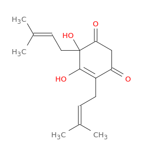 4-Cyclohexene-1,3-dione, 5,6-dihydroxy-4,6-bis(3-methyl-2-butenyl)-