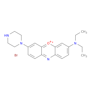 Phenoxazin-5-ium, 3-(diethylamino)-7-(1-piperazinyl)-, bromide