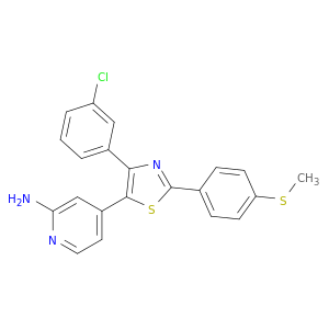 4-[4-(3-CHLOROPHENYL)-2-[4-(METHYLTHIO)PHENYL]-1,3-THIAZOL-5-YL]-2-PYRIDYLAMINE