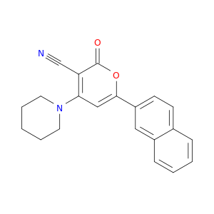 2H-Pyran-3-carbonitrile, 6-(2-naphthalenyl)-2-oxo-4-(1-piperidinyl)-