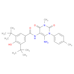 Benzamide,N-[6-amino-1,2,3,4-tetrahydro-3-methyl-1-(4-methylphenyl)-2,4-dioxo-5-pyrimidinyl]-3,5-bis(1,1-dimethylethyl)-4-hydroxy-
