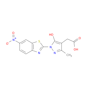 1H-Pyrazole-4-aceticacid, 5-hydroxy-3-methyl-1-(6-nitro-2-benzothiazolyl)-