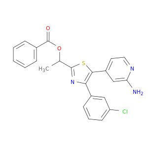 1-[5-(2-AMINO-4-PYRIDYL)-4-(3-CHLOROPHENYL)-1,3-THIAZOL-2-YL]ETHYL BENZOATE