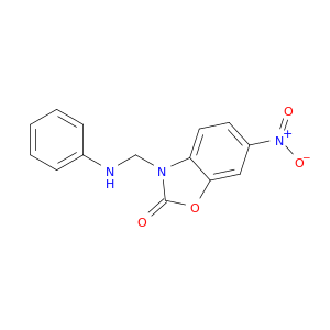 2(3H)-Benzoxazolone, 6-nitro-3-[(phenylamino)methyl]-