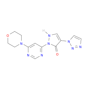 1,2-二氢-2-[6-(4-吗啉基)-4-嘧啶基]-4-(1H-1,2,3-三唑-1-基)-3H-吡唑-3-酮