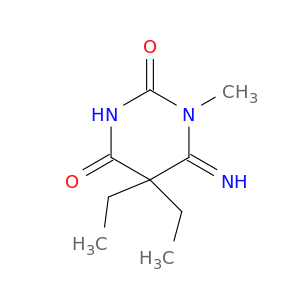 2,4(1H,3H)-Pyrimidinedione, 5,5-diethyldihydro-6-imino-1-methyl-