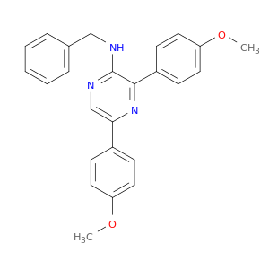 Pyrazinamine, 3,5-bis(4-methoxyphenyl)-N-(phenylmethyl)-