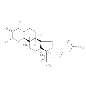 Cholestan-3-one,2,4-dibromo-, (5a)-(9CI)