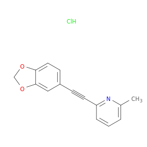 Pyridine, 2-(1,3-benzodioxol-5-ylethynyl)-6-methyl-, hydrochloride