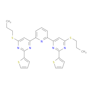 Pyrimidine, 4,4'-(2,6-pyridinediyl)bis[6-(propylthio)-2-(2-thienyl)-