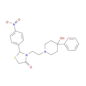 4-Thiazolidinone,3-[2-(4-hydroxy-4-phenyl-1-piperidinyl)ethyl]-2-(4-nitrophenyl)-