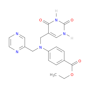 ethyl 4-{[(2,4-dioxo-1,2,3,4-tetrahydropyrimidin-5-yl)methyl](pyrazin-2-ylmethyl)amino}benzoate
