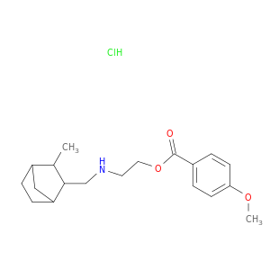 2-{[(3-methylbicyclo[2.2.1]hept-2-yl)methyl]amino}ethyl 4-methoxybenzoate hydrochloride(1:1)