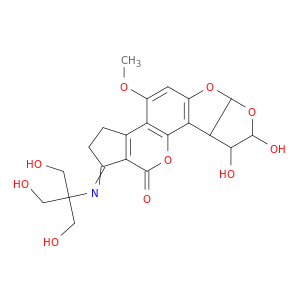 (1e)-1-{[1,3-dihydroxy-2-(hydroxymethyl)propan-2-yl]imino}-8,9-dihydroxy-4-methoxy-2,3,6a,8,9,9a-hexahydrocyclopenta[c]furo[3',2':4,5]furo[2,3-h]chromen-11(1h)-one