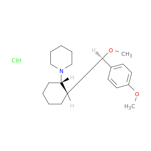 Piperidine,1-[2-[methoxy(4-methoxyphenyl)methyl]cyclohexyl]-, hydrochloride, [1a,2a(R*)]-(+)- (9CI)