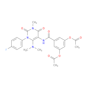 Benzamide,3,5-bis(acetyloxy)-N-[6-(dimethylamino)-1-(4-fluorophenyl)-1,2,3,4-tetrahydro-3-methyl-2,4-dioxo-5-pyrimidinyl]-