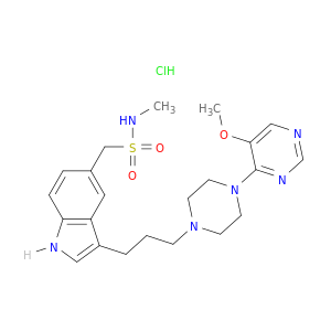 1H-INDOLE-5-METHANESULFONAMIDE, 3-[3-[4-(5-METHOXY-4-PYRIMIDINYL)-1-PIPERAZINYL]PROPYL]-N-METHYL-, HYDROCHLORIDE (1:1)