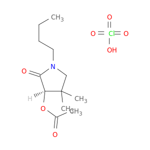 2-Pyrrolidinone, 3-(acetyloxy)-1-butyl-4,4-dimethyl-, (R)-, perchlorate